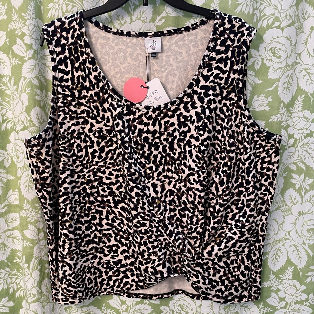 🏝️Big $10 Sale!🏝️Cabi Animal Print Knotty Tank